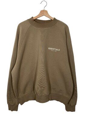 Fear of God ESSENTIALS Oversized Fleece Lined Crewneck "Oat" men's Size